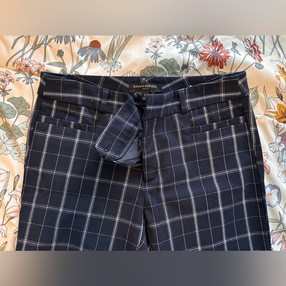 Banana Republic Sloan Plaid Ankle Pants – Size 2 - Picture 4 of 4